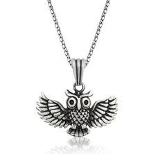 Yvz Store 925 Ayar Gümüş Baykuş Erkek Gümüş Kolye