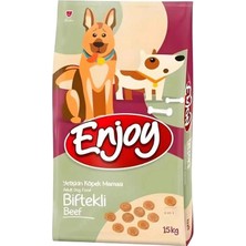 Enjoy Biftekli Yetişkin Köpek Maması 15 kg Dana Protein Kaynağı ile Enerji Desteği