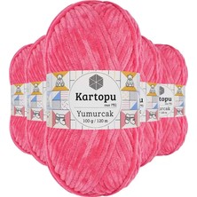 5 Adet Yumurcak Kadife El Örgü Ipi Pembe K798