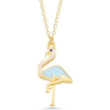 Yvz Store 925 Ayar Gümüş Gold Flamingo Kadın Kolye
