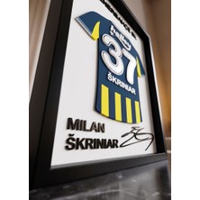 Riva Self Milan Skriniar 37 Numaralı Özel Tasarım 3D Kabartmalı Futbol Dekoratif Tablo