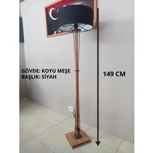 Balsa Dekor Ahşap Lambader Aydınlatma Siyah