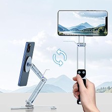 GUNKES Katlanabilir Alüminyum Telefon ve Tablet Standı Ayarlanabilir Masaüstü Tutucu Ergonomik Metal Stand Universal Uyumlu Holder
