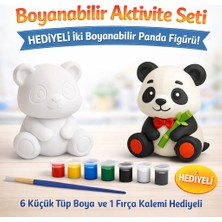 İnci Yolu Bijuteri Mini Panda Boyama Seti - Boya ve Fırça Hediyeli 3D Figür