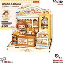 Rolife DG177 Kurabiye Dükkanı Cookii Bunny's Cookie Shop Dıy Minyatür Maket Model Set Mini Dollhouse 3D Model Kit Detaylı Dekoratif Hobi Seti 3D Puzzle Tiny House