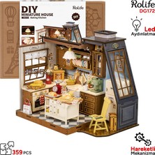 Rolife DG172 Mutfak Odası (Baking Kitchen) Dıy Minyatür Maket Model Seti Mini Dollhouse 3D Model Kit Detaylı Dekoratif Hobi Seti 3D Puzzle Tiny House