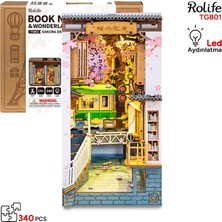 Rolife TGB01 Sakura Densya Kitap Köşesi Book Nook Dıy Minyatür Maket Model Seti Mini Dollhouse 3D Model Kit Detaylı Dekoratif Hobi Seti 3D Puzzle Tiny House