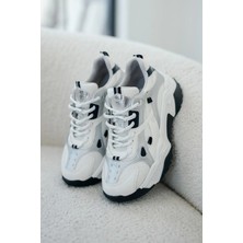 Tona Kadın Kalın Tabanlı Bağcıklı Sneakers Beyaz