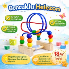 Shoplandu Mini Boncuklu Helezon - Doğal Ahşap Eğitici Boncuklu Koordinasyon Oyunu