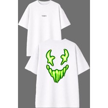 Vsrn Yeşil x Surat Tasarım Ön Arka Baskılı Beyaz Oversize T Shirt