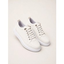 Yalçın Erkek Beyaz Sneaker Lastikli Günlük Spor Ayakkabı