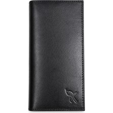 Karalı Orjinal Deri Cüzdan Telefon+Para+Kartlık