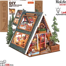Rolife DG181 Üçgen Tiny House (A-Frame Cabin) Dıy Minyatür Maket Model Seti Mini Dollhouse 3D Model Kit Detaylı Dekoratif Hobi Seti 3D Puzzle