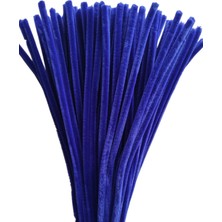 hyc heryerçiçeklenir 100 Adet Lacivert Şönil, Çiçek Yapımına Uygun Tüylü Tel, 30 cm 6 mm
