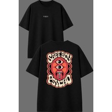 Vsrn Safe Boy Tasarım Ön Arka Baskılı Siyah Oversize T Shirt