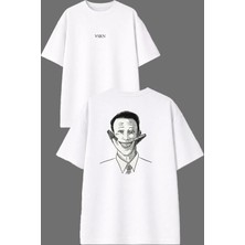 Vsrn Zorla Gülmek Tasarım Ön Arka Baskılı Beyaz Oversize T Shirt