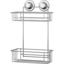 Tekno-tel Krom Vakumlu 2 Katlı Banyo Rafı Modern Tasarım 20 KG Taşıma Kapasitesi DM256