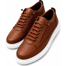 Yalçın Erkek Kahverengi Fileli Sneaker Lastikli Günlük Spor Ayakkabı