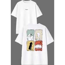 Vsrn Dağ Ekipmanları Tasarım Ön Arka Baskılı Beyaz Oversize T Shirt