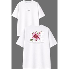 Vsrn Self Love Tasarım Ön Arka Baskılı Beyaz Oversize T Shirt