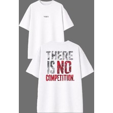Vsrn There Is No Tasarım Ön Arka Baskılı Beyaz Oversize T Shirt