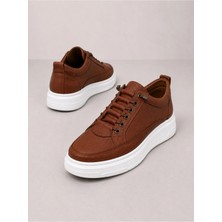 Yalçın Erkek Kahverengi Sneaker Lastikli Günlük Spor Ayakkabı