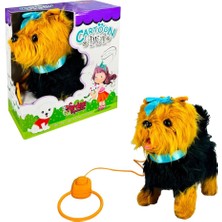 Zenvia Mey Ithalat® PFT-B267 Peluş Tasmalı Yürüyen Köpek Mavi -Vrd