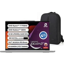 Lenovo ıdeapad Slim 5 Amd Ryzen 7 7735HS 16GB Ram LPDDR5X 6400MHZ 1tb SSD Windows 11 Pro 13.3'' 83J2004STR Snertech Çanta