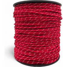 Mg Ropes Bileklik,outdoor ve Hobi Paracord Ip 4 mm No:25 Kırmızı Beyaz Desen