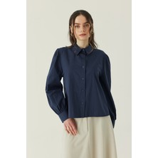 Zülays Basic Poplin Gömlek Lacivert