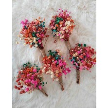 Handmade Rengarenk Şoklanmış Cipsodan Damat Yaka Çiçeği Sağdıç Yaka Çiçeği Tasarım Vazo Çiçekleri