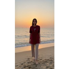 Qmash Kısa Kollu Tişört 4317 Bordo
