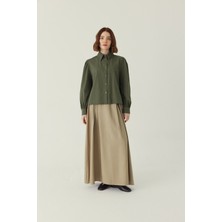 Zülays Basic Poplin Gömlek Haki