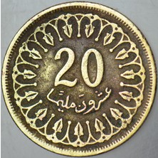 Banknoting Tunus 20 Milim 1960.