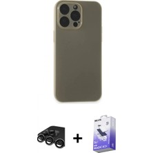 Marsilyan™- iPhone 15 Pro Max Kılıf Atlas Minimal Prime - Siyah Bilvis 5in1 5d Magic Hayalet Cam Ekran Koruyucu + Titanyum Gri Raze Metal Kamera Lens