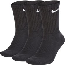 Nike Everyday Pamuklu Unisex Siyah 3'lü Çorap