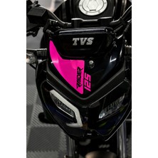 Banxtre Tvs Raider 125 Için Pembe Renk Raider 125 Yazılı Kafa Detay Sticker (1 Adet)