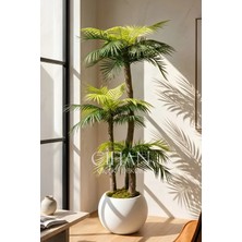 Cihan Çiçekçilik Premium Küre Saksılı 170 cm 3 Gövdeli Yapay Palmiye Ağacı