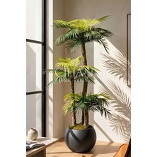 Cihan Çiçekçilik Premium Küre Saksılı 170 cm 3 Gövdeli Yapay Palmiye Ağacı