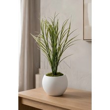 Cihan Çiçekçilik Küre Saksılı Açık Yeşil Yapay Sazlık 80 cm