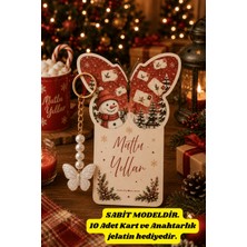 Emtory Home Butterfly | Kardan Adam Kartlı Anahtarlık - Kelebek Anahtarlık - Yılbaşı Hediyesi - 10X13CM