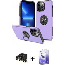 Marsilyan™- iPhone 13 Pro Max Kılıf Odak Form Prime - Siyah Bilvis 5in1 5d Magic Hayalet Cam Ekran Koruyucu + Gold Raze Metal Kamera Lens