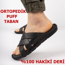 Ispartalılar 034 TAM Ortopedik Taban Günlük Hakiki Deri Erkek Terlik Deri Terlik