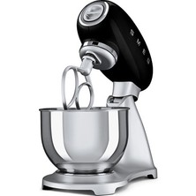 Smeg SMF01BLEU Siyah Stand Mikseri 800 W Güç, 4.8 L Kapasite, Dökme Demir Alüminyum Gövde