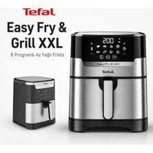 Tefal 6,5 L Geniş Hazneli Az Yağlı Fritöz ve Izgara, 8 Programlı Dijital Kontrol, Güçlü Sıcak Hava Pişirme, Kolay Temizlik, Kompakt Mutfak Kullanımı Için Pratik Çözüm