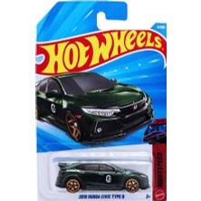 Hot Wheels - 2018 Honda Civic Type R - Metalik Yeşil (1/64) Yurt Dışı Uzun Kartonet - JJK87