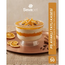 Sevapet Ayaklı Tatlı Kasesi 200 cc / 50 Adet Sütlü Tatlı Kasesi Sert Plastik Mika