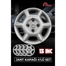 YONGA OTO AKSESUAR Hyundai Accent Yumurta Kasa 13 İnç Jant Kapağı 4'lü Set Gümüş + 4 Amblem