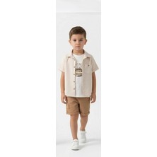 Queen Kids Erkek Çocuk Keten 3'lü Takım Kahverengi