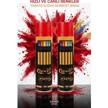 ArtMaster Kırmızı Sprey Boya 200 ml 2 Adet Südor Hızlı Kuruyan Renkli Profesyonel Canlı Renk Ahşap Plastik Demir Metal Porselen